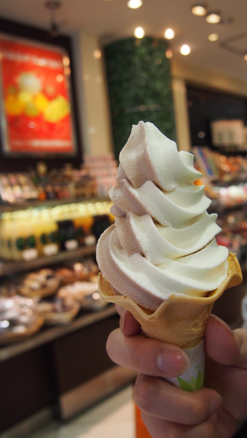 Ice cream at fruit shop in Shibuya, Tokyo, Japan