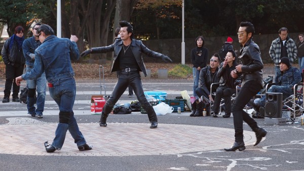 Elvis impersonators in front of Meiji Jingu Shrine,Tokyo, Japan