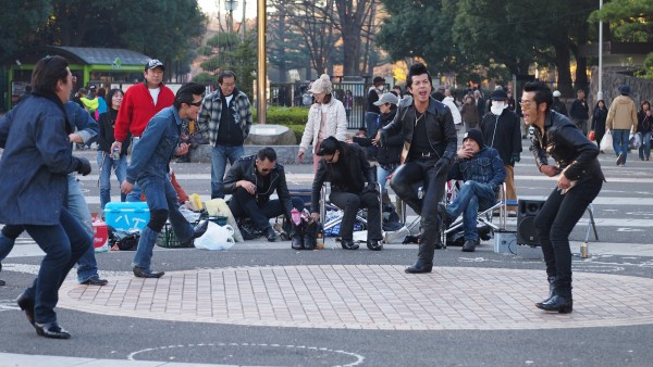 Elvis impersonators in front of Meiji Jingu Shrine,Tokyo, Japan