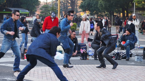Elvis impersonators in front of Meiji Jingu Shrine,Tokyo, Japan