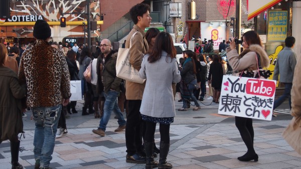 YouTube interview at Harajuku Chuo-dori, Tokyo, Japan