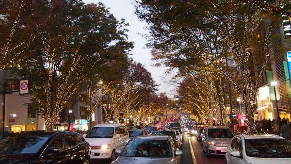 Chuo dori Christmas winter illumination at Harajuku, Tokyo, Japan