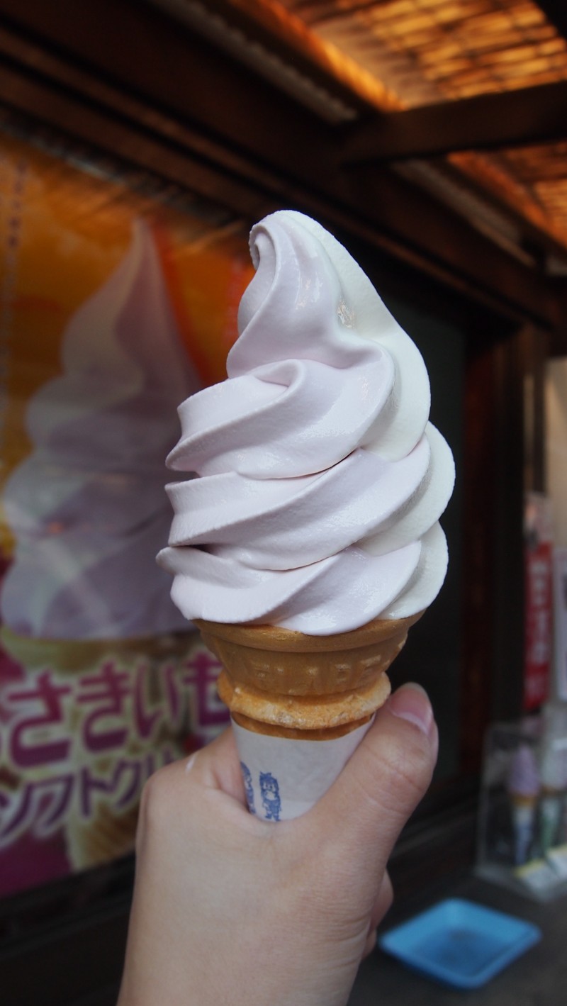 Yam ice cream at Kawagoe, Saitama, Japan